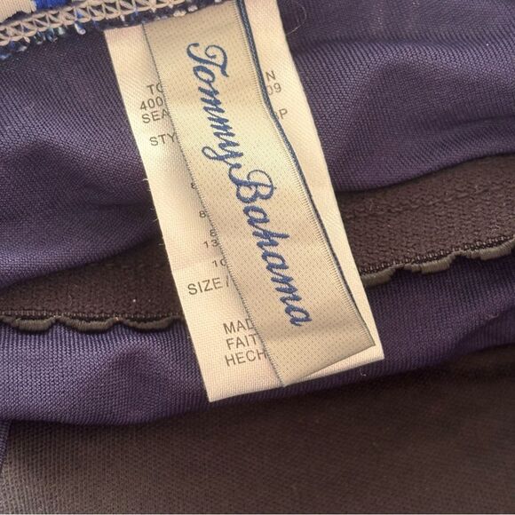 TOMMY BAHAMA Mare Navy Tide Dye Seashell Bandeau Pull-On Attachable Strap 6 - Picture 8 of 12